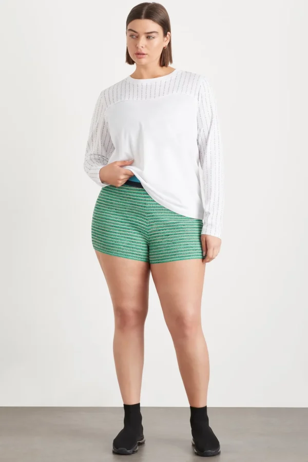 High Rise Striped Knit Bike Shorts 625