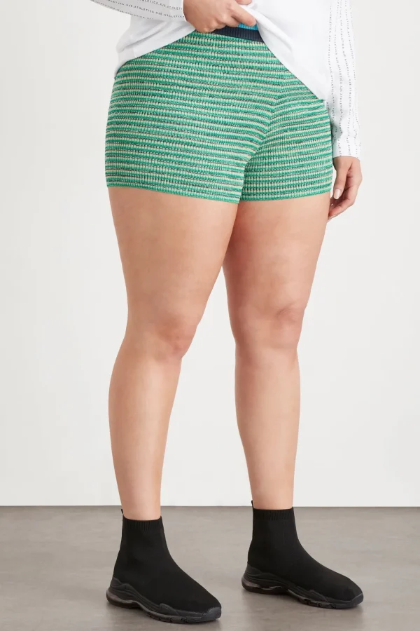 High Rise Striped Knit Bike Shorts 625