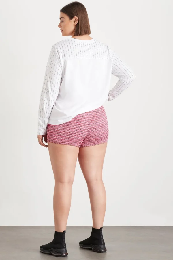High Rise Striped Knit Bike Shorts 625