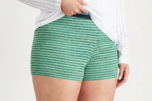 High Rise Striped Knit Bike Shorts 625