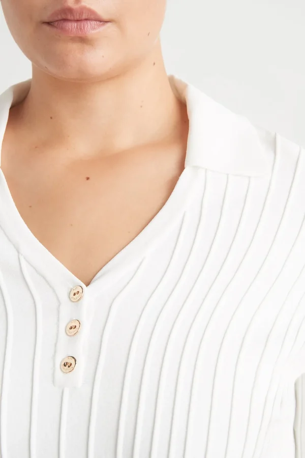 Knitted Polo Top 341