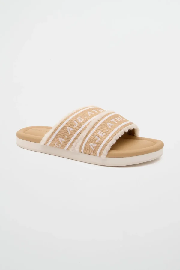 Logotape Shearling Slides 938