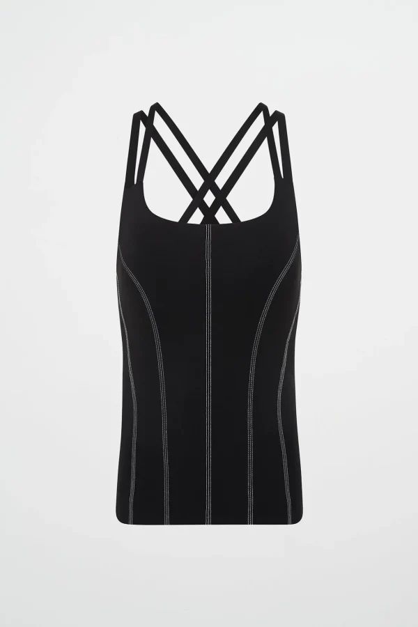 Long Line Top Stitch Tank 123