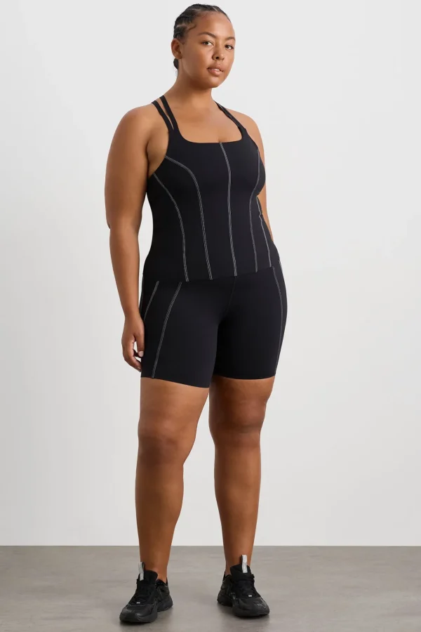 Long Line Top Stitch Tank 123
