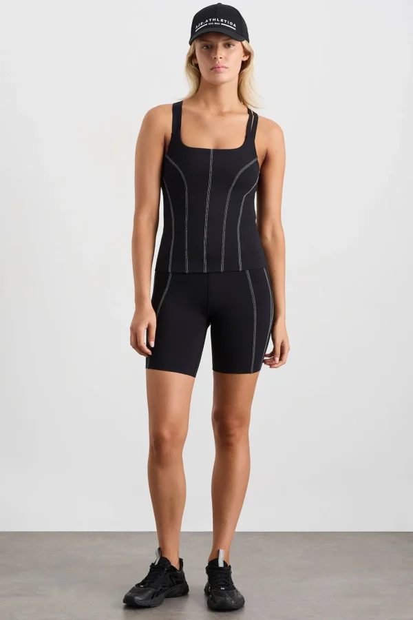 Long Line Top Stitch Tank 123