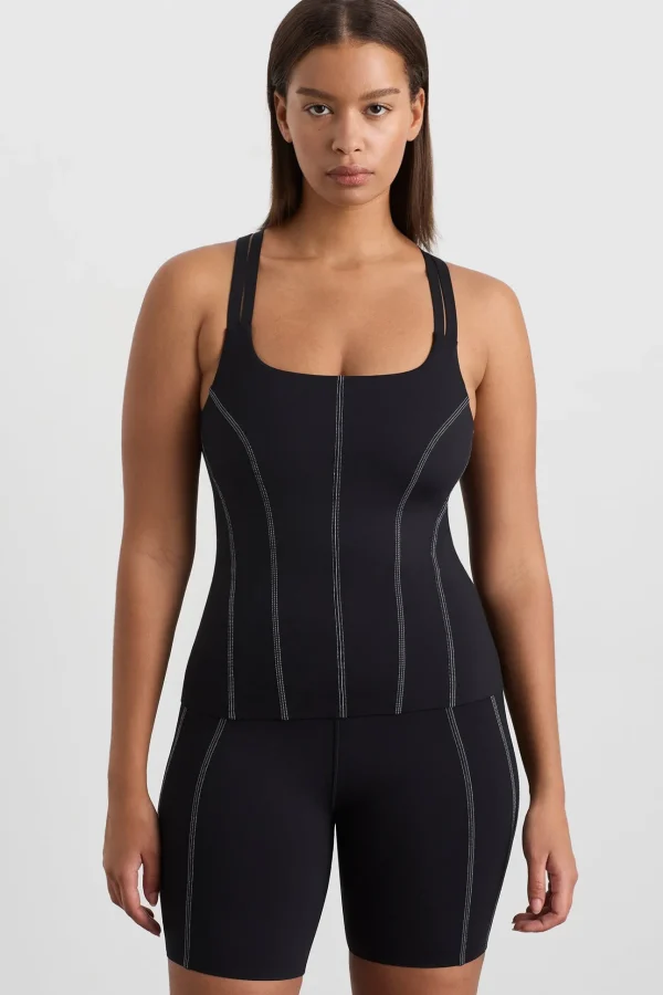 Long Line Top Stitch Tank 123
