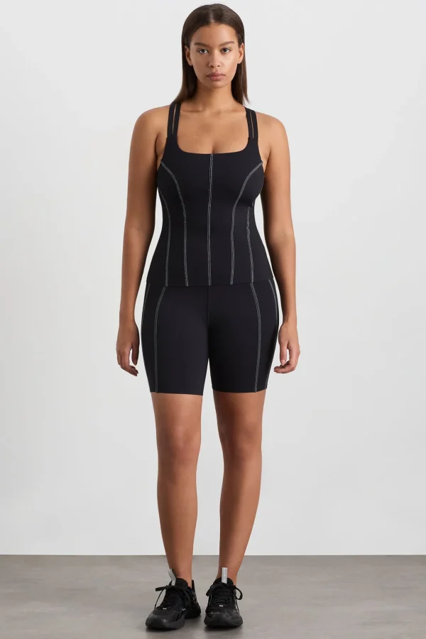 Long Line Top Stitch Tank 123