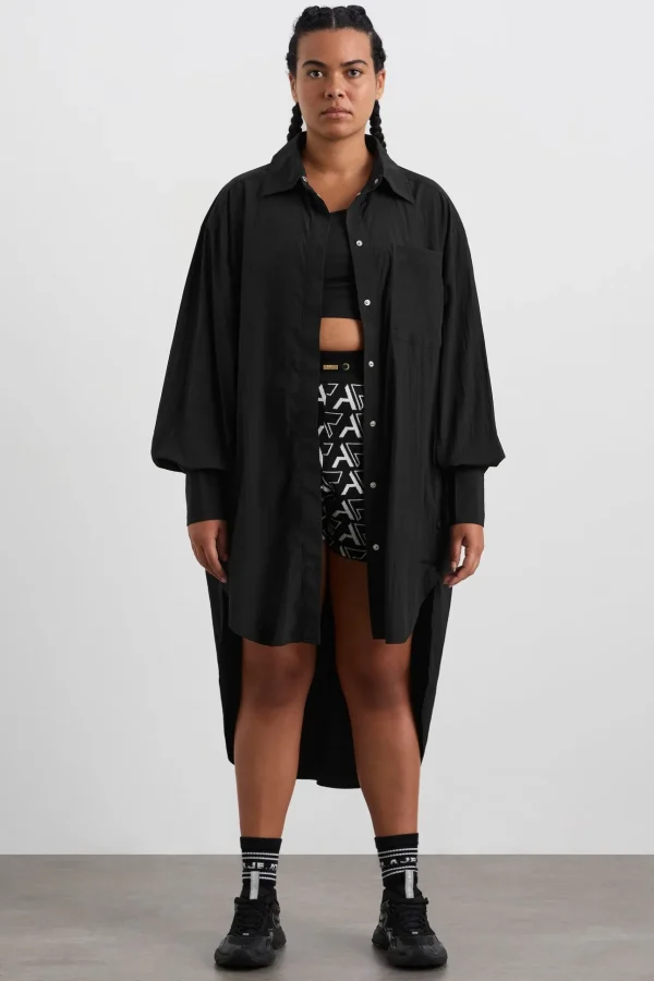 Longline Windbreaker Shirt 438