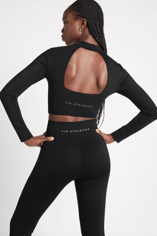 Open Back Long Sleeve Crop Top 315