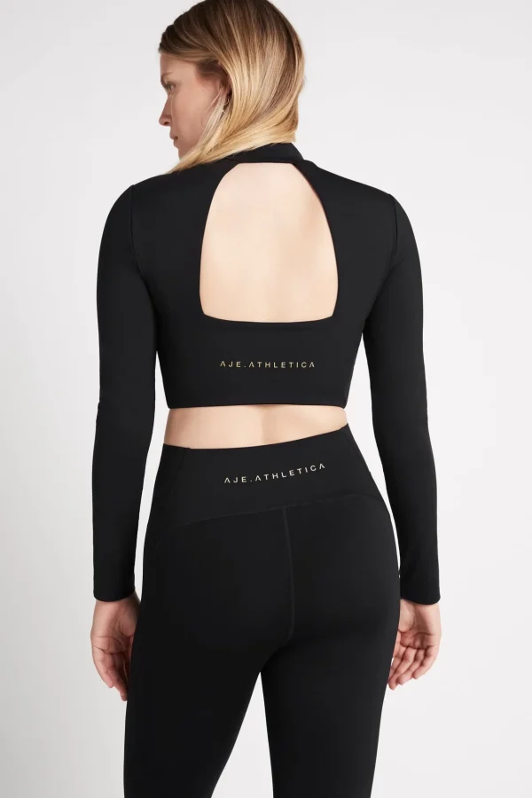 Open Back Long Sleeve Crop Top 315