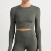 Perforated Long Sleeve Crop Top 340