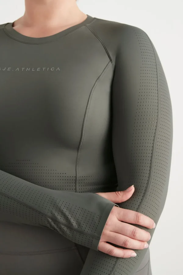 Perforated Long Sleeve Crop Top 340
