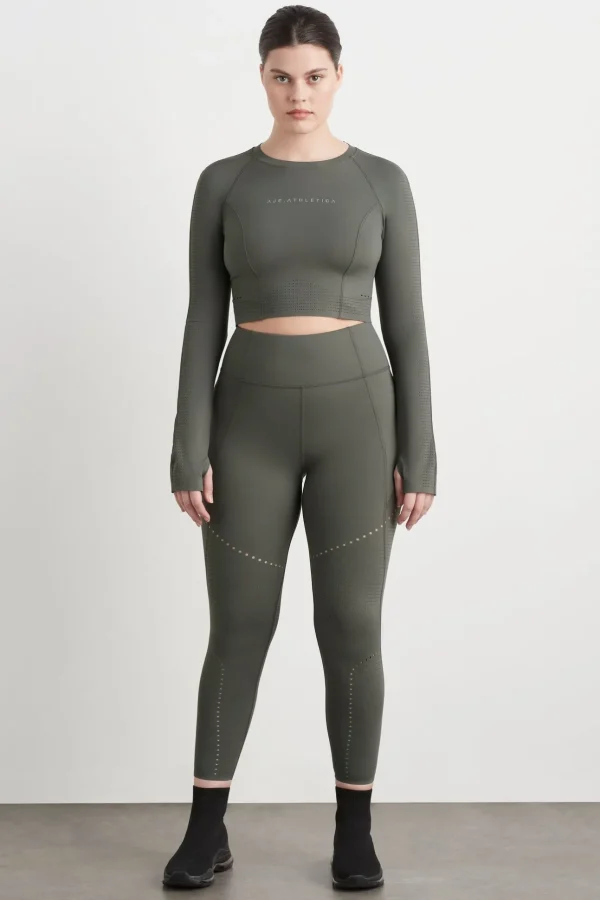 Perforated Long Sleeve Crop Top 340