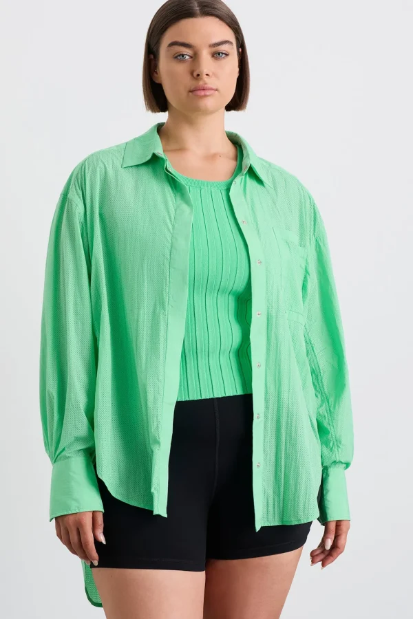 Perforated Longline Shirt 406