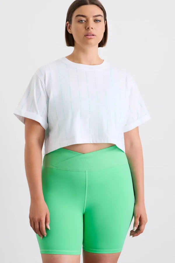 Pinstripe Crop Tee 105