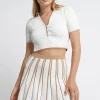 Pleated Knit Mini Skirt 611