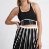 Pleated Knit Mini Skirt 611