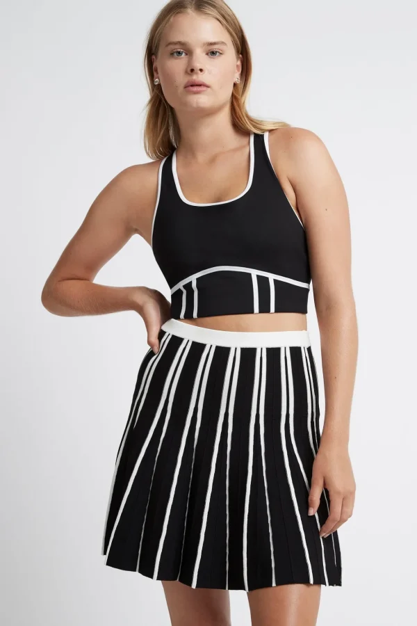 Pleated Knit Mini Skirt 611