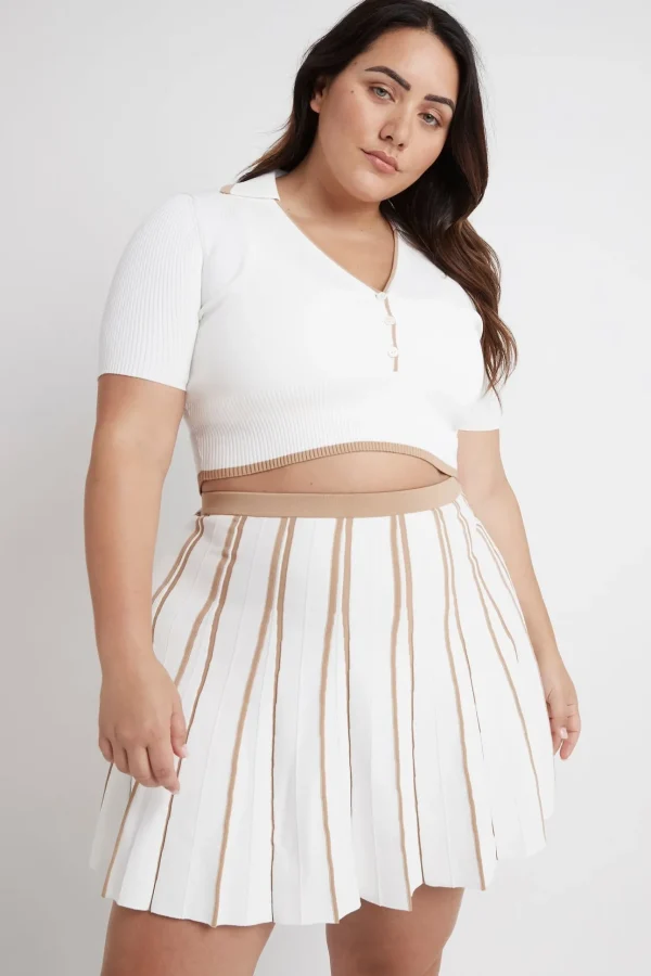Pleated Knit Mini Skirt 611
