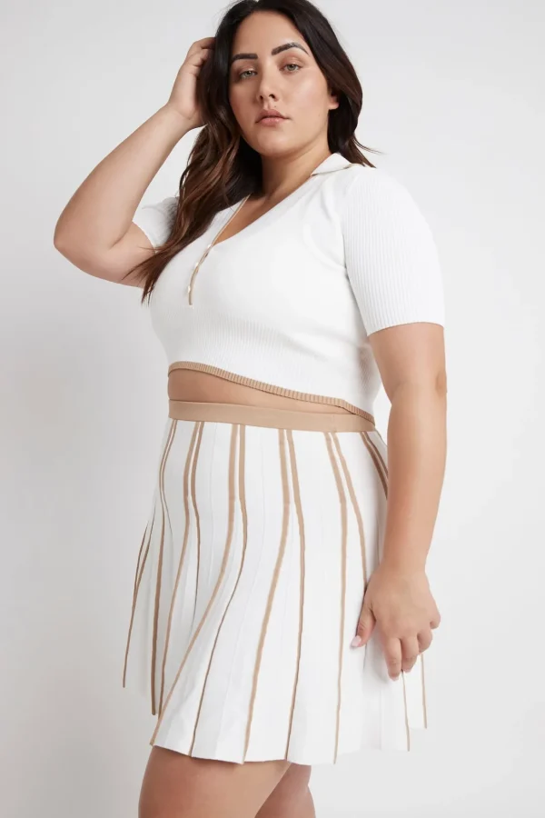 Pleated Knit Mini Skirt 611