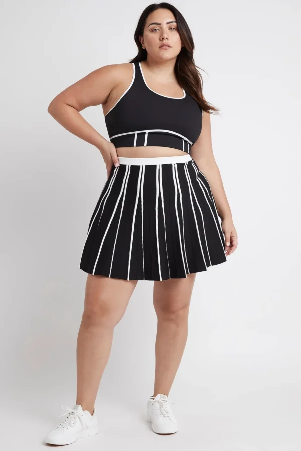 Pleated Knit Mini Skirt 611