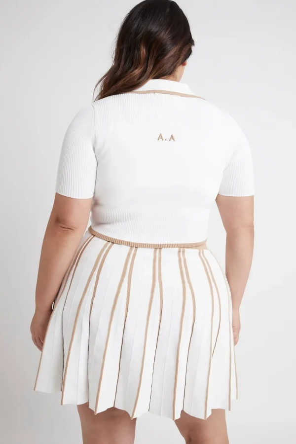 Pleated Knit Mini Skirt 611