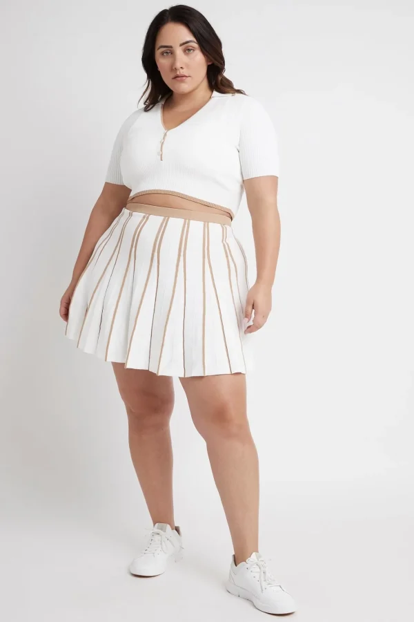Pleated Knit Mini Skirt 611