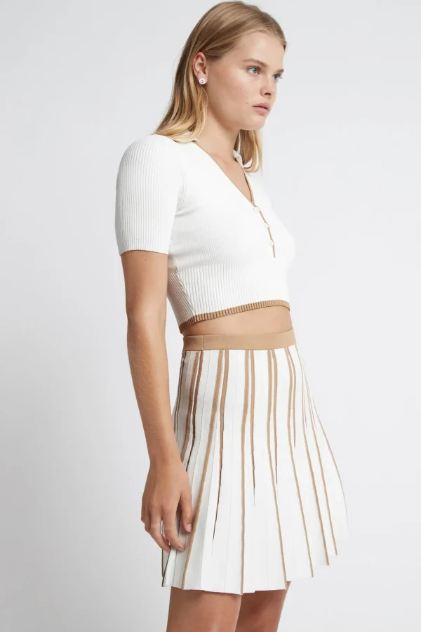 Pleated Knit Mini Skirt 611