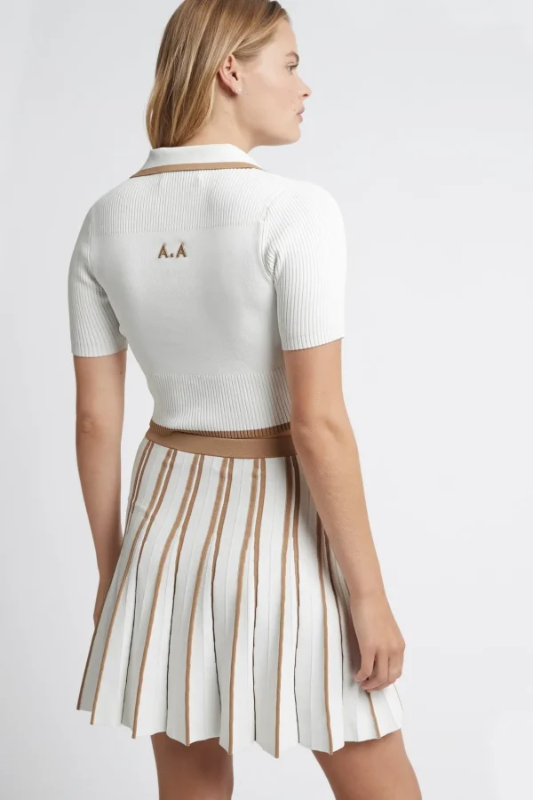 Pleated Knit Mini Skirt 611