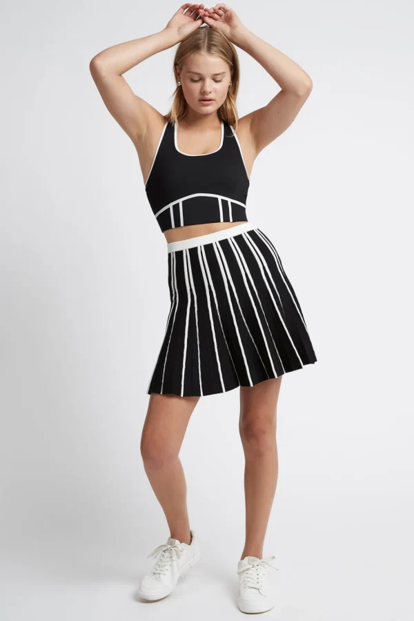 Pleated Knit Mini Skirt 611