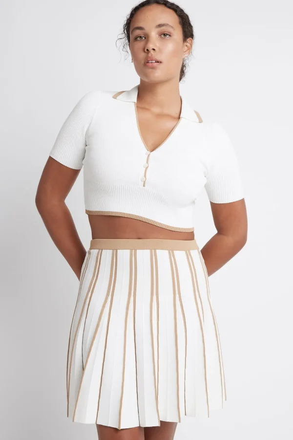 Pleated Knit Mini Skirt 611