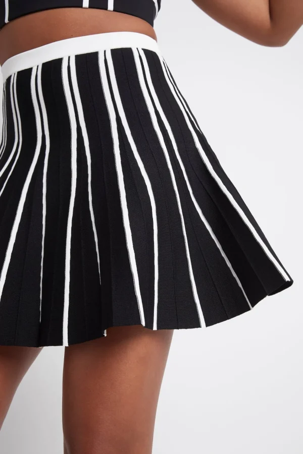 Pleated Knit Mini Skirt 611