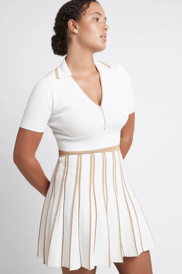 Pleated Knit Mini Skirt 611