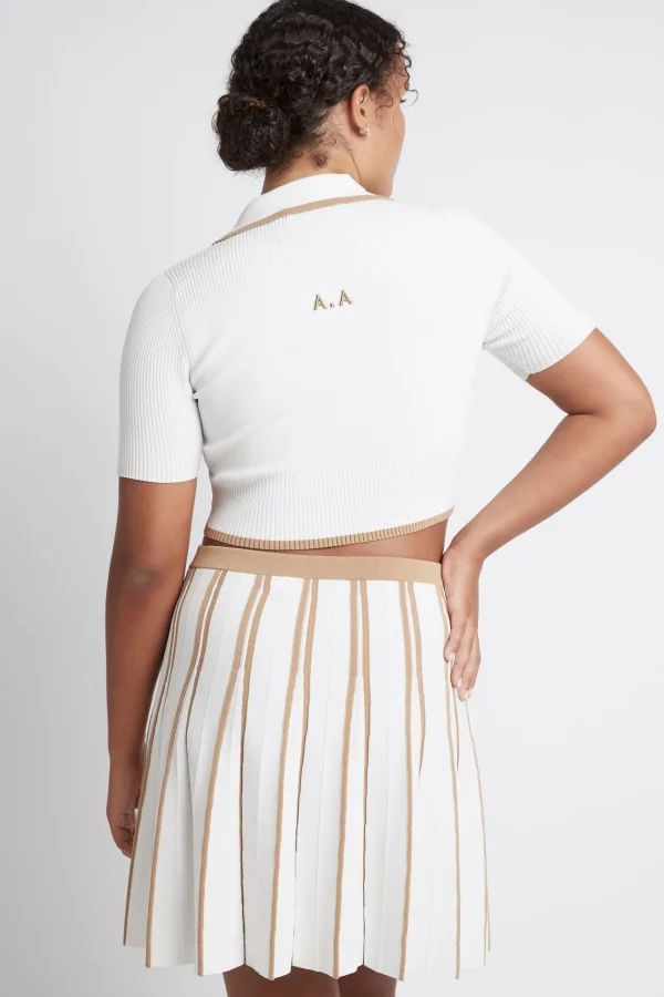 Pleated Knit Mini Skirt 611