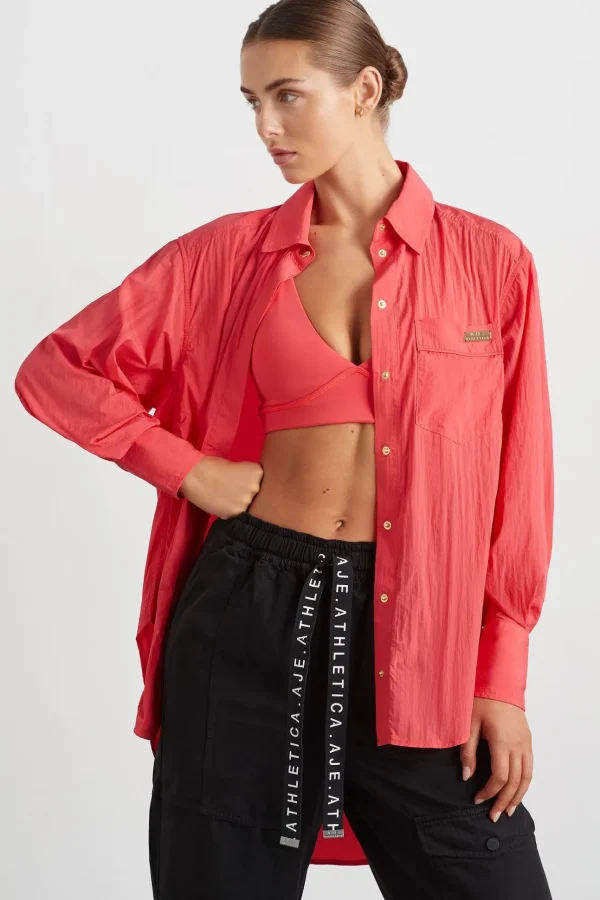 Side Split Windbreaker Shirt 406