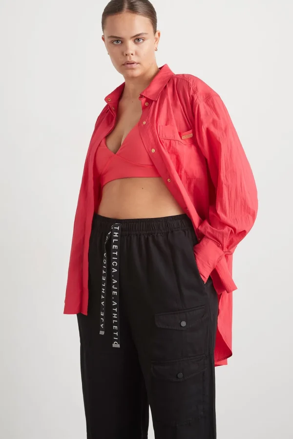 Side Split Windbreaker Shirt 406