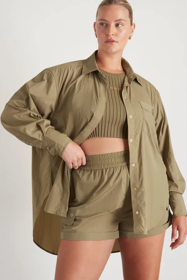 Side Split Windbreaker Shirt 406
