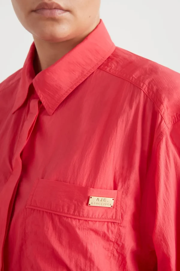 Side Split Windbreaker Shirt 406