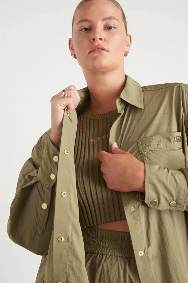 Side Split Windbreaker Shirt 406