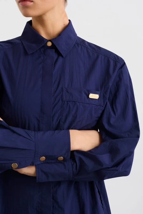 Side Split Windbreaker Shirt 406