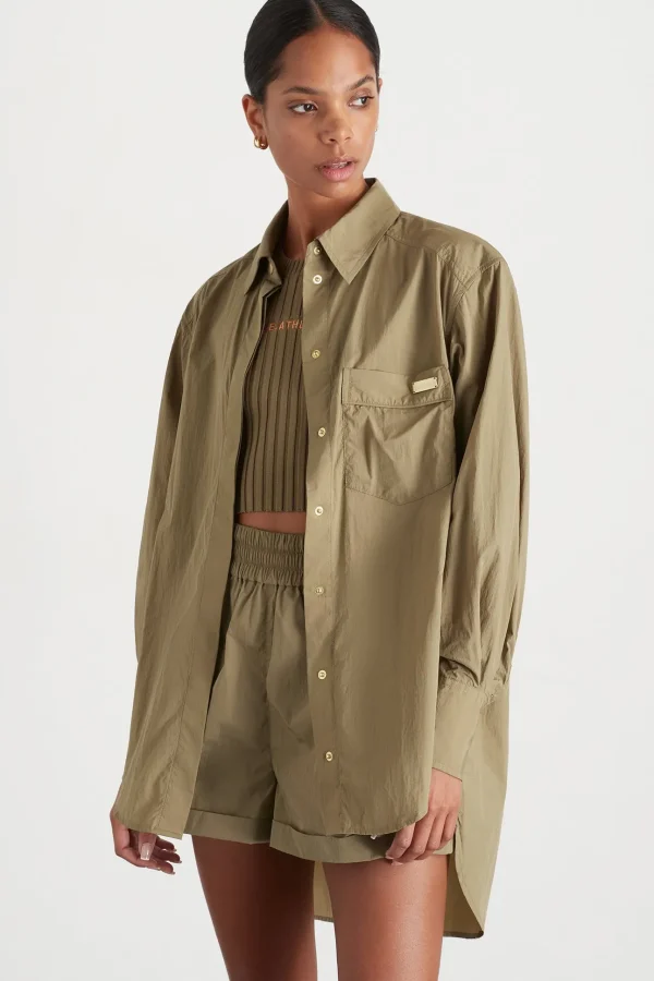 Side Split Windbreaker Shirt 406