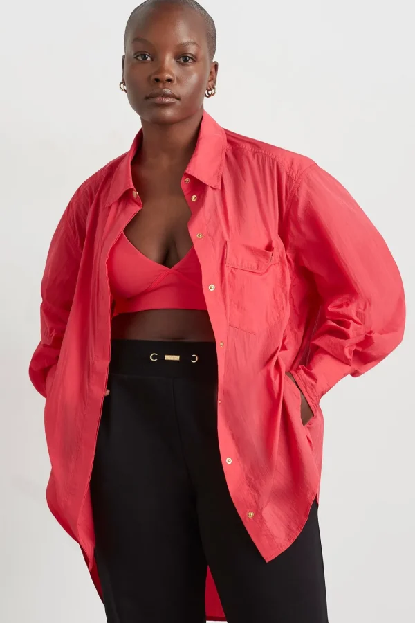 Side Split Windbreaker Shirt 406