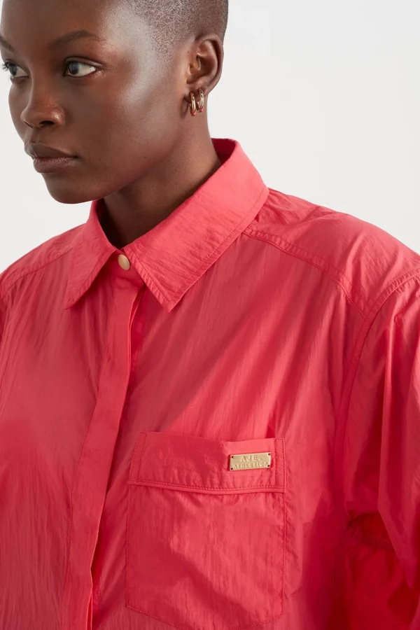 Side Split Windbreaker Shirt 406