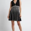 Sleeveless Pleated Knit Mini Dress 801
