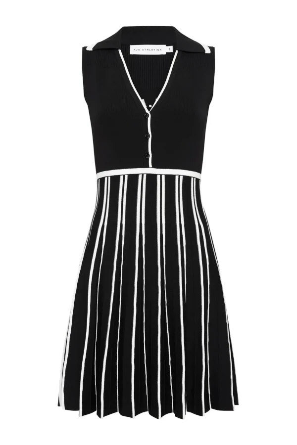 Sleeveless Pleated Knit Mini Dress 801