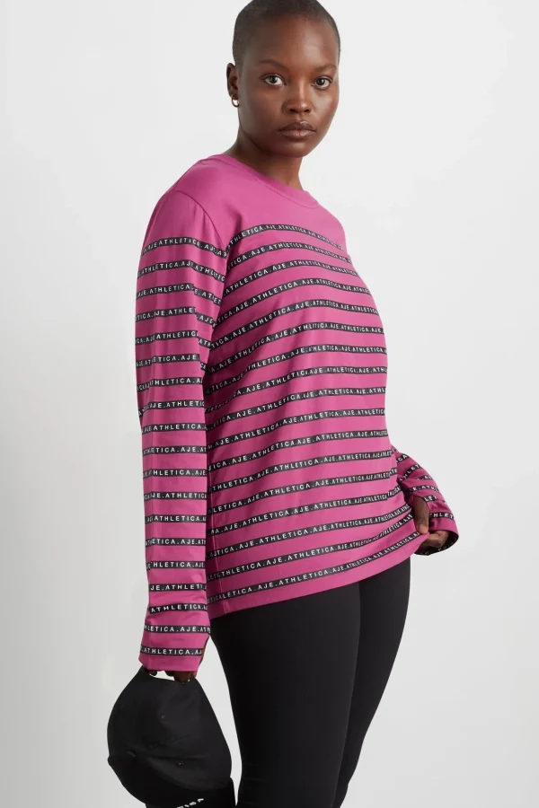 Stripe Logo Long Sleeve T-Shirt 127