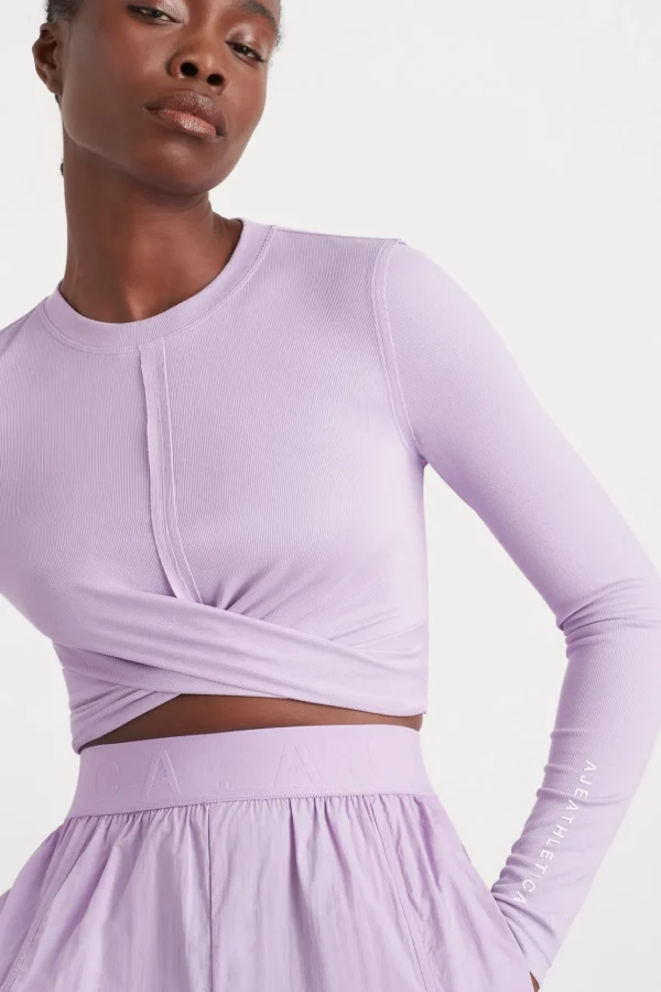 Twist Front Long Sleeve Crop Top 328