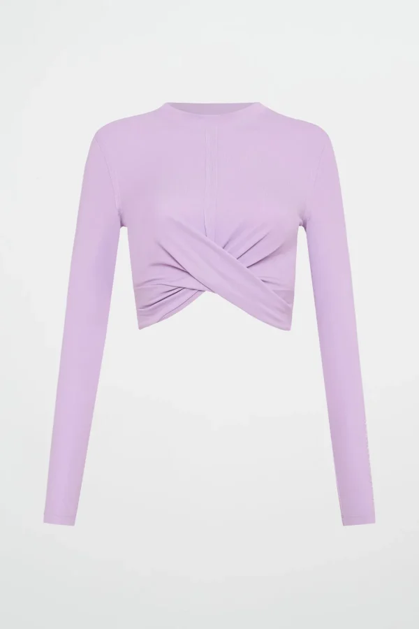 Twist Front Long Sleeve Crop Top 328