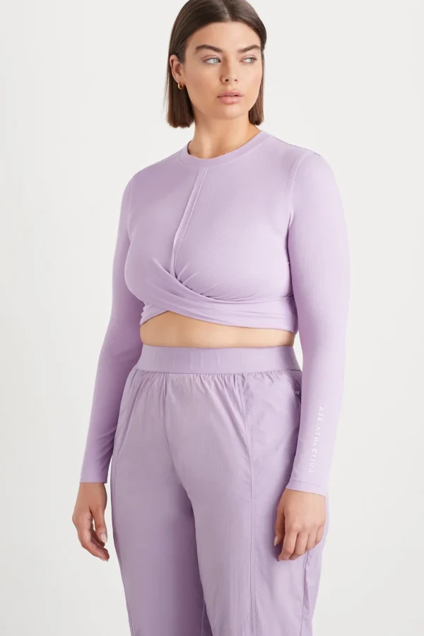 Twist Front Long Sleeve Crop Top 328