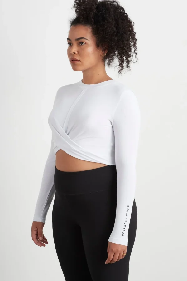 Twist Front Long Sleeve Crop Top 328